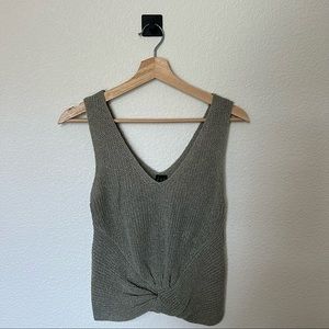 Twist front knitted tank